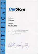 Certifikát CarStore